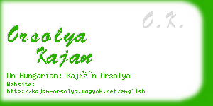 orsolya kajan business card